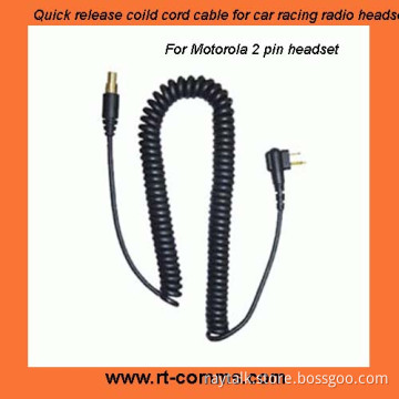Quick Disconnect Straight Coiled Cable for Motorola 2 Pin Connector